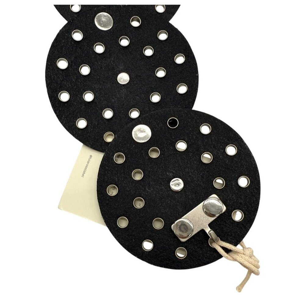 Tularosa Rhapsody Studded Disc Belt Black Gold Boho Western Waist Belt. NWT M/L - Picture 4 of 6